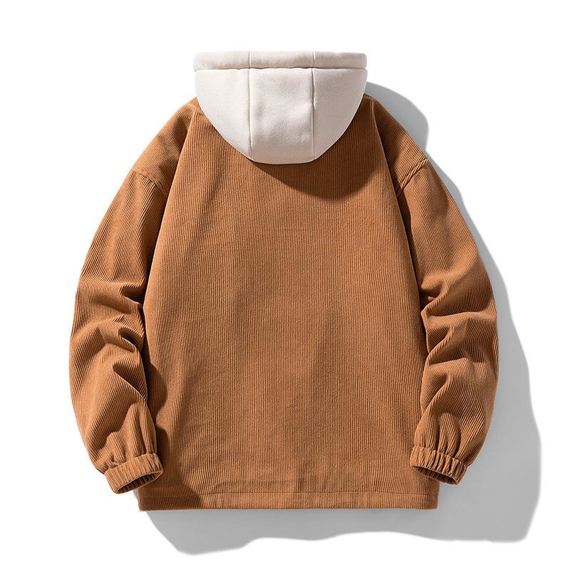 Куртка для бейсбола Corduroy, мужская осенне-зимняя свободная флисовая утолщенная повседневная куртка с лацканами, мужская одежда
