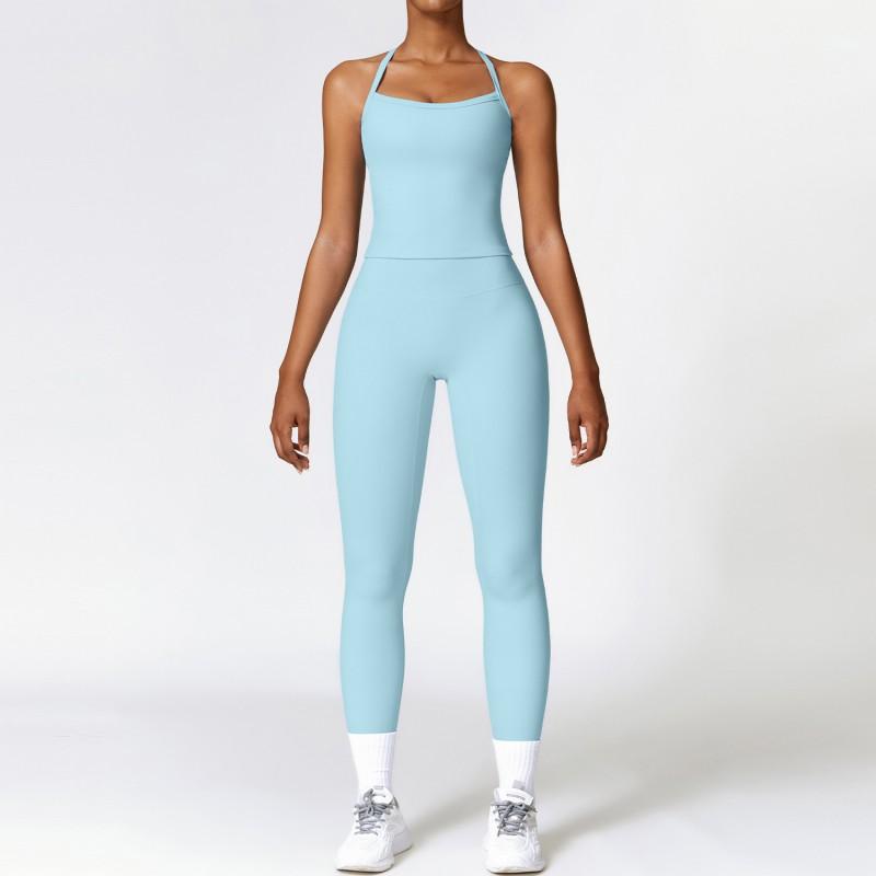 Womens Quick Dry Stretchy Yoga Set Workout Running Sport Outfit
