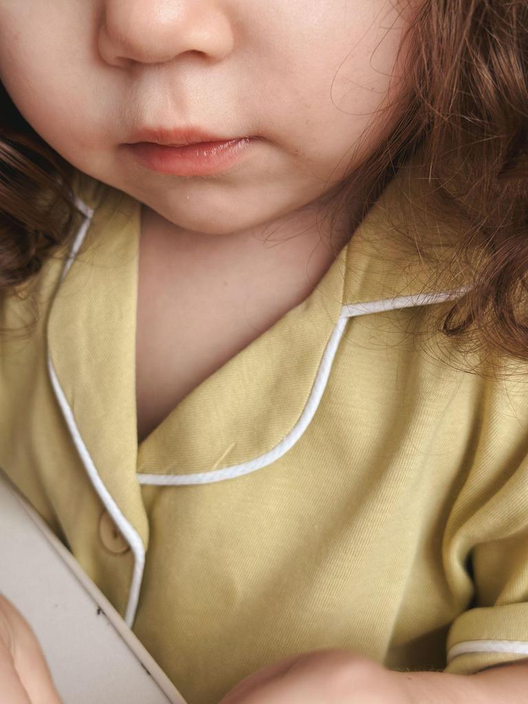 Комплект детской хлопковой пижамы в корейском стиле для всей семьи - Версия с коротким рукавом для девочек и мальчиков