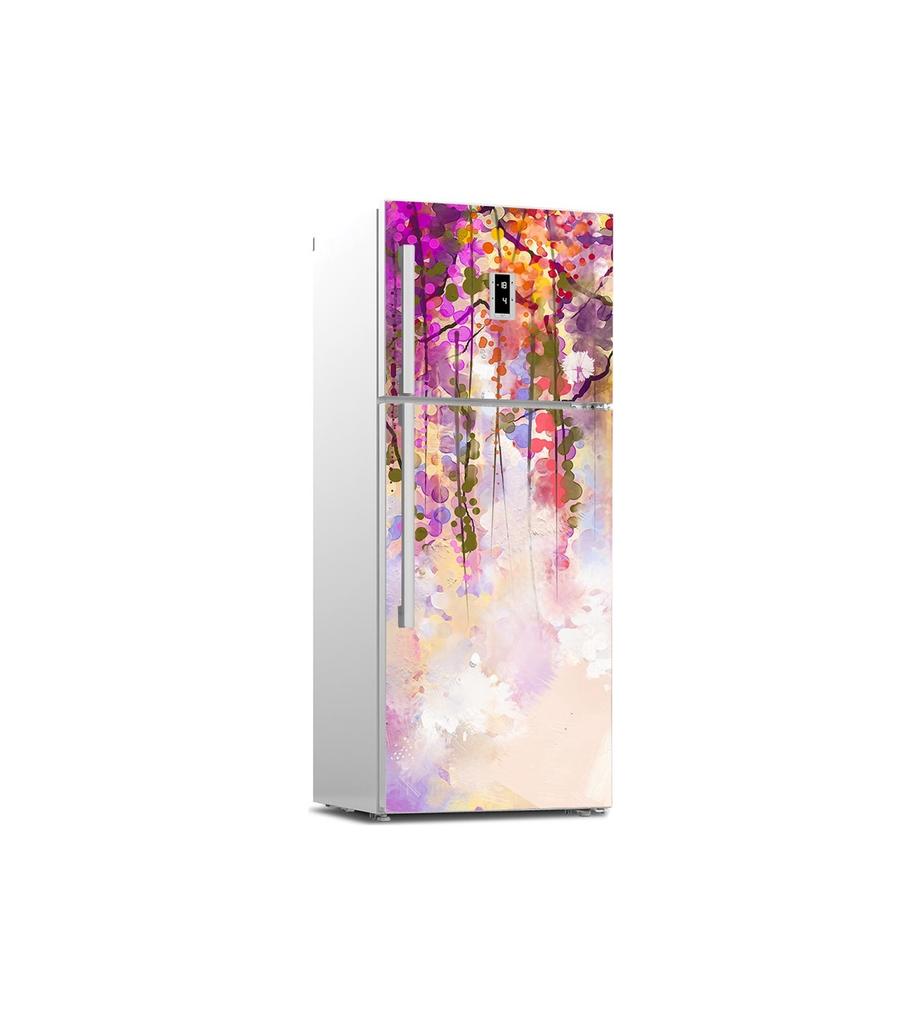 55 стилей, разноцветные наклейки на холодильник с цветами, крышка холодильника, дверная виниловая самоклеящаяся наклейка для декора кухонной мебели, наклейка для морозильной камеры, сделай сам