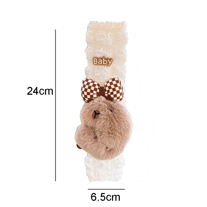 Новый милый мультяшный чехол на ремень безопасности для автомобиля капибара, всесезонный универсальный пуховый материал, автомобильная безопасность, накладка на плечо, украшение для автомобиля