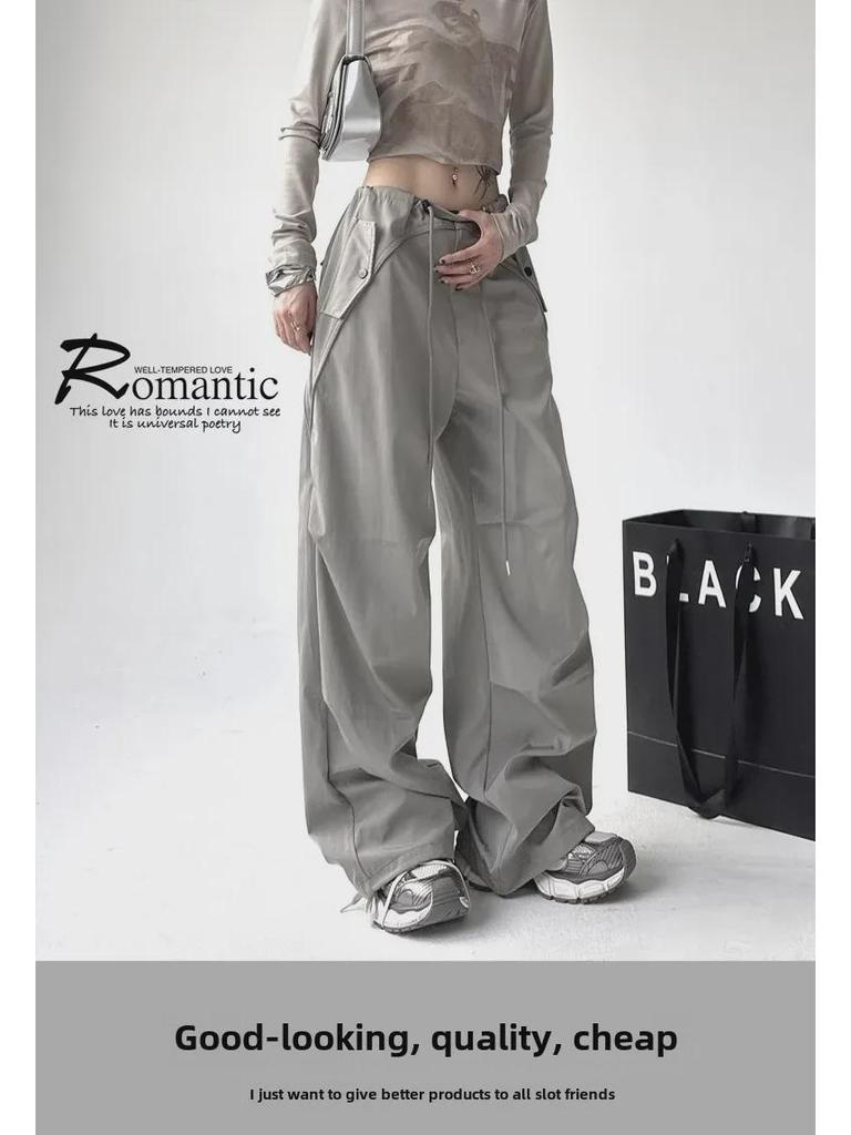 Женский комбинезон American Yuppie с широкими штанинами 2025 года — свободные спортивные брюки для лета и осени