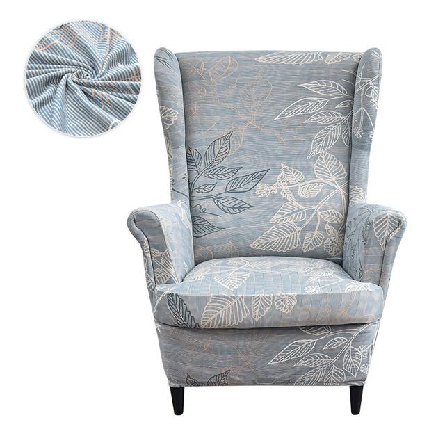 Printed Wing Chair Cover Stretch Spandex Armchair Covers Nordic Washable Relax Sofa Slipcovers Cushion Cover For Wed Decor