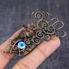 Синий Глаз Дьявола Ручной работы Медная проволока Обмотка Ювелирная подвеска 1,58" F7L21