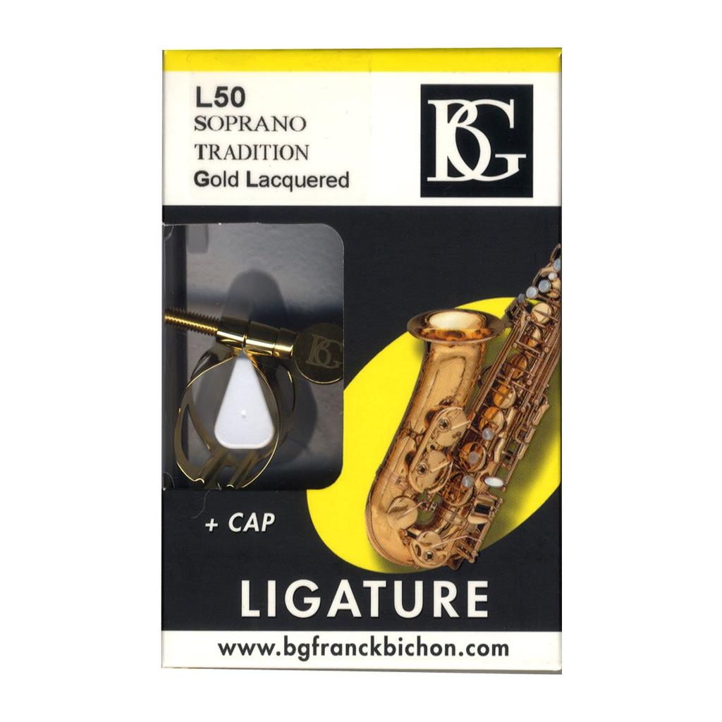 BG Tradition Ligature Gold Lacquer для сопрано-саксофона L50