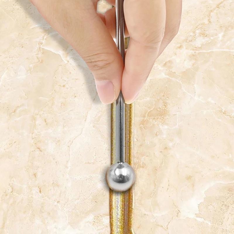 5Pcs Beauty Seam Construction Tool Set Floor Tile Grout Repair Steel Pressed Ball Stick Corner Angle Scraper Wall Gap Cleaner