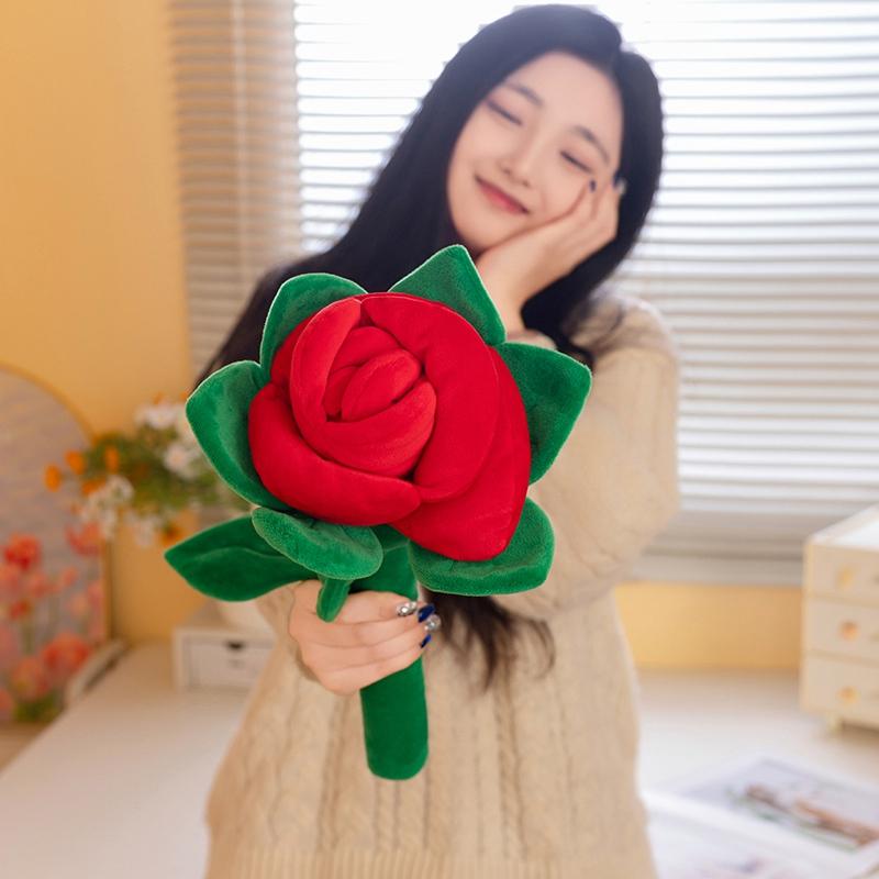 38CM Large Rose Flower Plush Toys Multi Colored Roses Plushie Doll A large Bouquet Flowers Pillow for Birthday Party Decor Gift