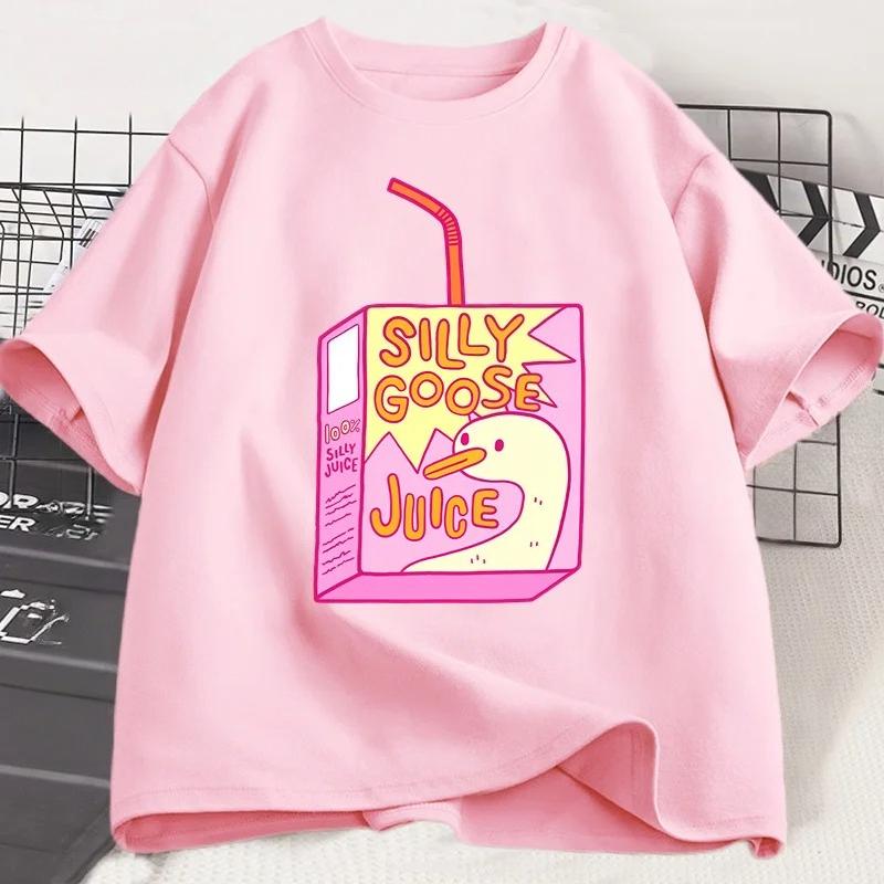 Silly Goose Juice Classic TShirt Women T Shirts Clothes Short Sleeve Crew Neck Tee Shirt Summer Top Graphic T Shirts Vintage