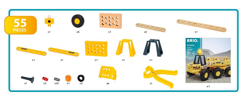 Brio Конструктор Самосвал Volvo для возраста 3 и 55 Деревянное Строительство Плотницкое Дело Игра Притворство Подарок 34599, и старше, шт.. [Игрушка, Игрушка, Блоки, Играть, Играть,
