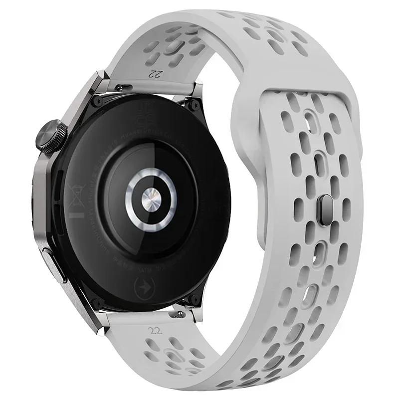 22mm Breathable Silicone Strap For Amazfit Bip 6 5 5 Unity/GTR 2 3 4 Sport Bracelet For Amazfit Stratos/Balance/Cheetah Pro Band