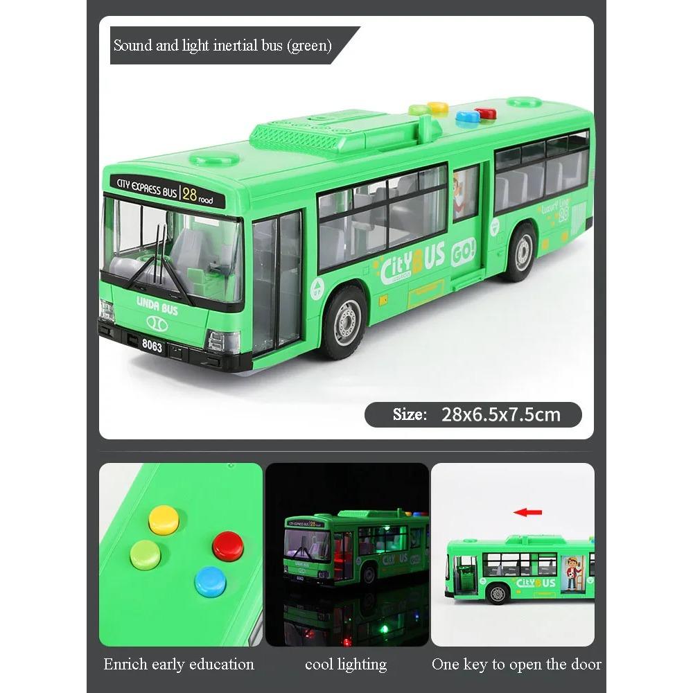 Высококачественный автобус-симулятор большого размера, устойчивый к падениям, световая музыка, инерционная модель автобуса, инерционный автомобиль, развивающие игрушки, подарки