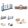 Realistic Plastic Farm Scene Decoration Set With Saddle Barn Pavilion Trough And Fence Models