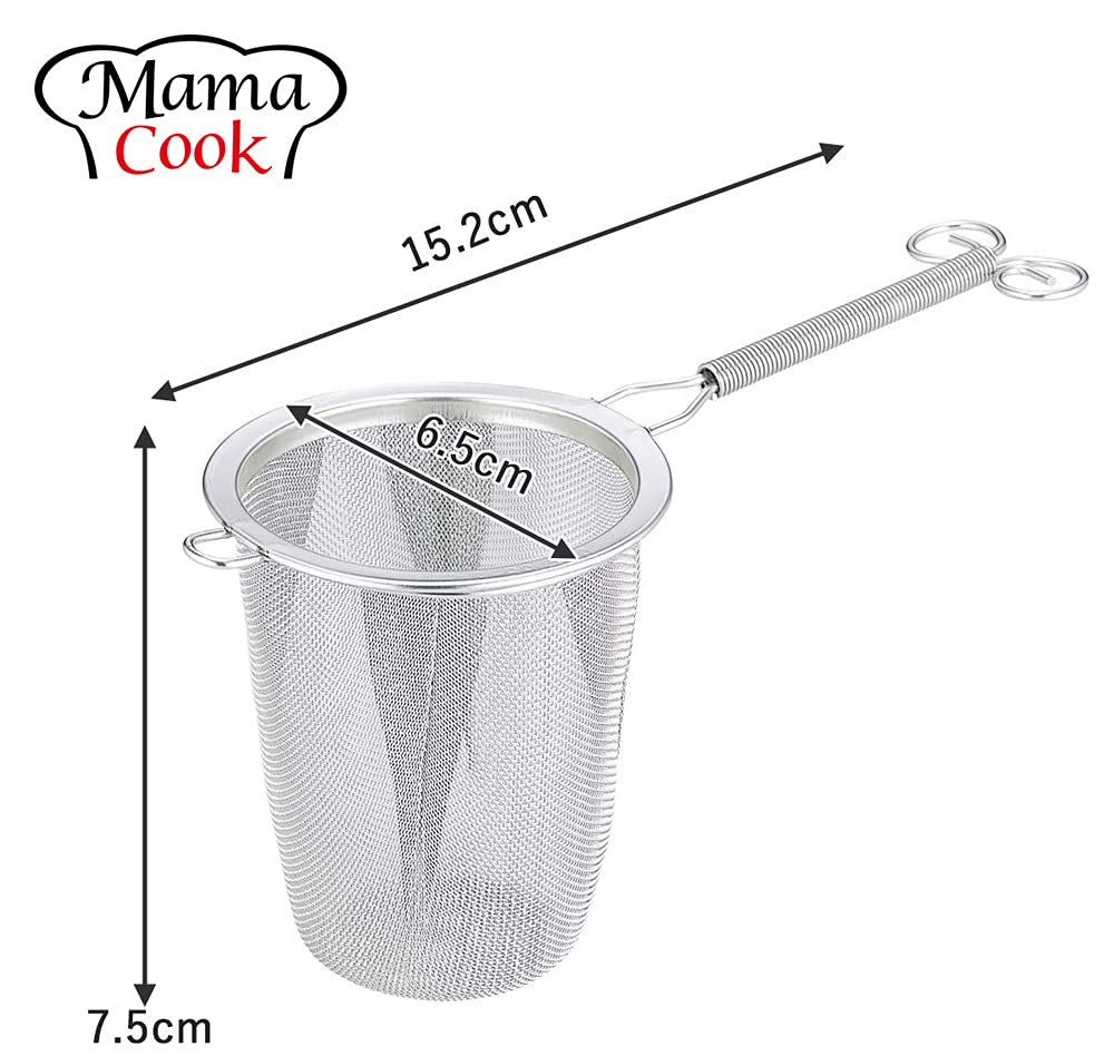Shimomura Kihan Tea Strainer, Deep Tea Strainer [Made in Japan] Stainless Steel Mug, Teacup, Black Tea, Tea Serving, 35691, Mama Cook, Tsubame-Sanjo
