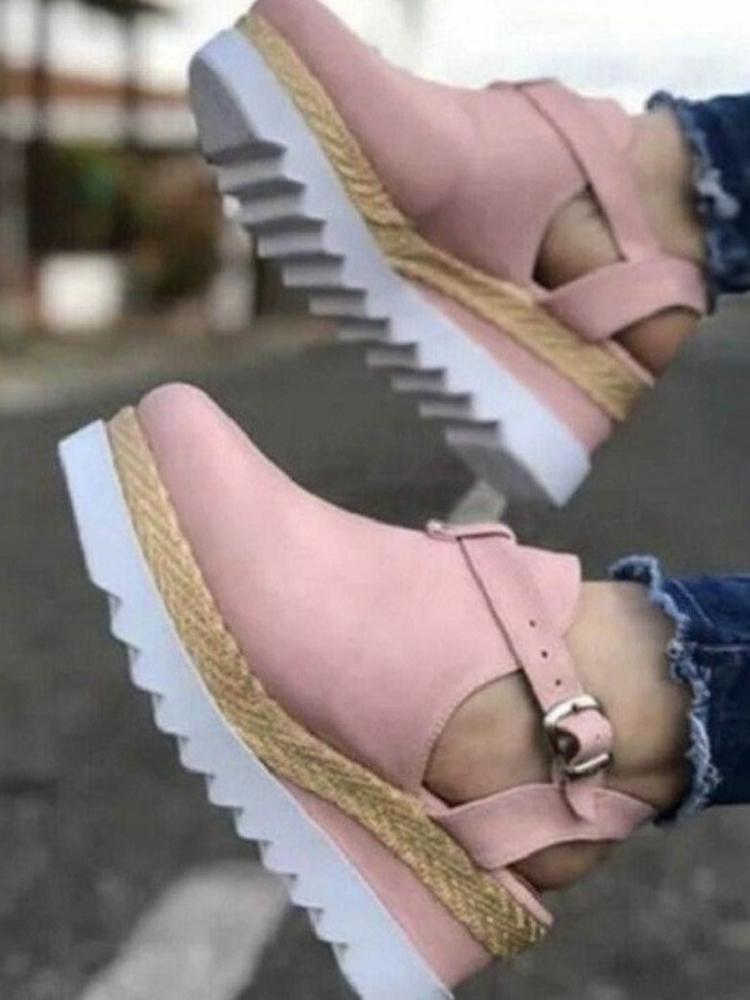 Модные сандалии для женщин. Новая мода на танкетке. Лето 2024. Повседневная удобная резиновая подошва. Нескользящая обувь на платформе. Размер плюс.