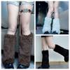 Chubby Furry Leg Warmers Solid Colors Y2k Leggings Thickened Stockings Women  Women