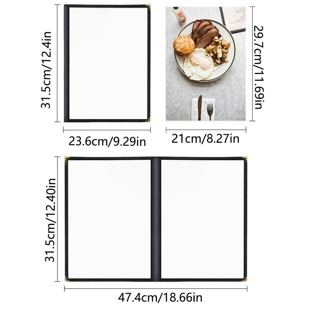 PVC Recipe Book Cover Transparent Menu Paper Holder Waterproof a4 Document Holder DIY Menu Making