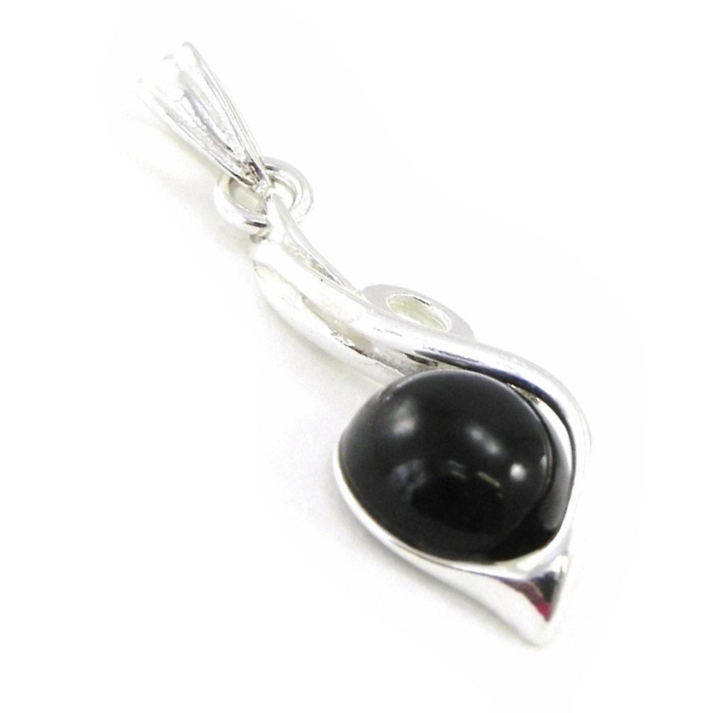 Les Trésors De Lily [I8876] - Silver Pendant 'Jesse Noir De Jais' Silver-black (rhodium-plated) - 27x10 Mm