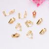10pcs Color Retention 18K Bag, Gold Triangle Clip Ear Clip, No Ear Piercings Diy Handmade Stud, Painless Earclip Converter Material