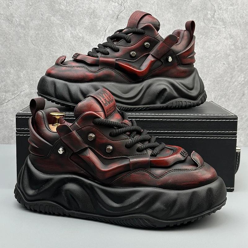 Модные мужские туфли из кожи для мужчин, мужские кроссовки, обувь для мужчин, роскошные дизайнерские мокасины на платформе для мужчин, кожаные мужские туфли