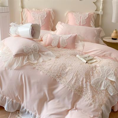 Комплект постельного белья из хлопка с кружевом Princess Wind Butterfly Lace Large Lace, двуспальный, из четырех предметов