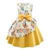 Children's Dress Princess Dress With Bow Flower Print Irregular Hem Dress