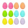 12Pcs Count Multicolor Fillable Plastic Easter Eggs. Plastic.Solid Color Easter Eggs Stuffer DIY Craft Decor Party Favors Kids Toy