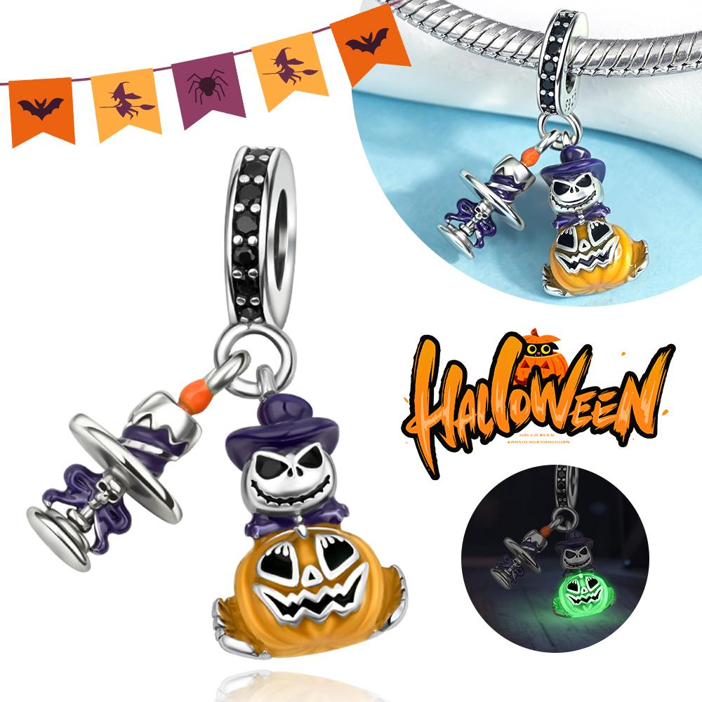 Медь Череп Черный Демон Голова Тыквы Призрак Хэллоуин Подвеска Ювелирные Изделия Бусины Оригинальный Браслет Бутик Шармы Подарок