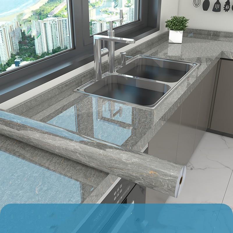 Kitchen Oil-proof Waterproof Self-adhesive Wallpaper High Temperature Imitation Marble Tile Stickers