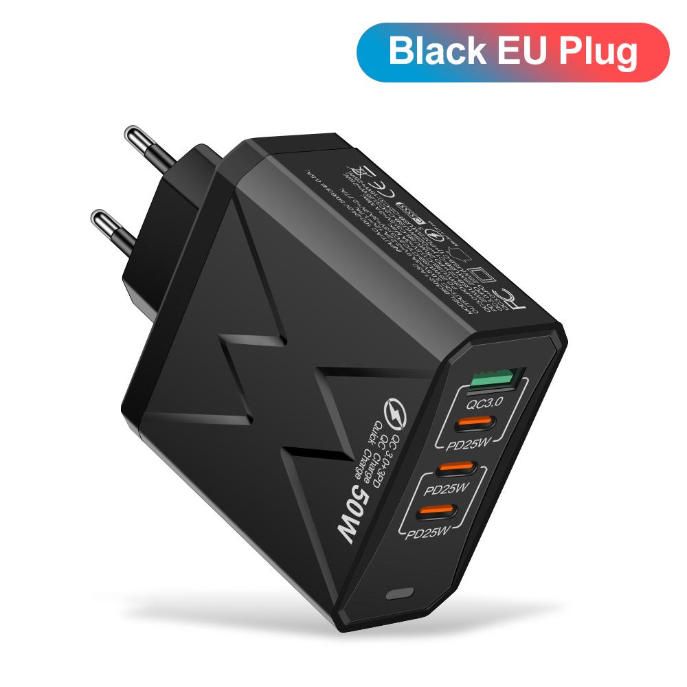 Всего 100 Вт 4 порта зарядное устройство USB быстрая зарядка 3.0 мобильный телефон настенный адаптер для iPhone Samsung Xiaomi быстрая зарядка