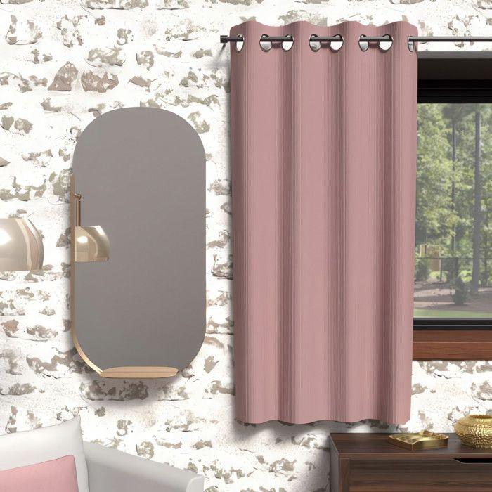 Blackout Curtain with Eyelets 135x180 Cm BOHEME Old Pink, by Soleil d'Ocre