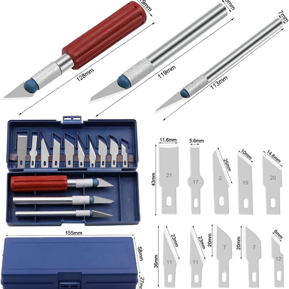 Набор из 13 прецизионных ножей, лезвия для ножей Exacto, ремесленный скальпель, инструмент для скульптуры, художественный инструмент, сплав, острое лезвие, скульптура из глины, резьба по бумаге
