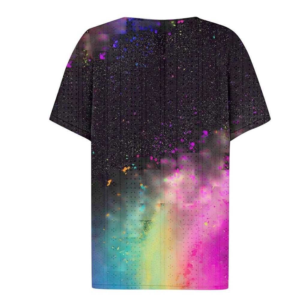 Женская повседневная футболка с v-образным вырезом и короткими рукавами, декоративная футболка на пуговицах, топ