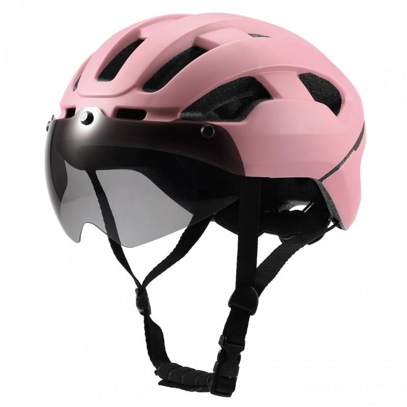 Lightweight Mountain Road Bike Helmet With Detachable Visor Integrated LED Light Adult Cyclists