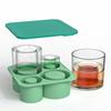 Silicone Cylinder Ice Tray with Lid Portable Popsicle Maker Easy Release Ice Mold for Cocktails Whiskey Juice