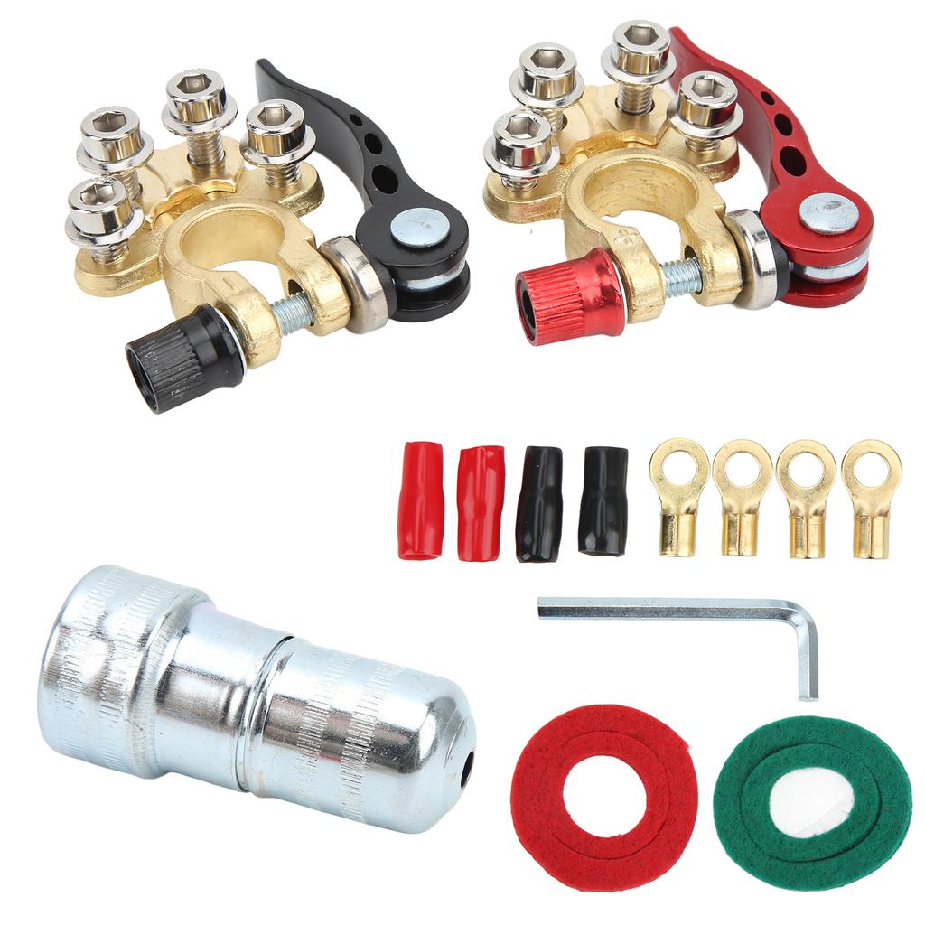 2PCS Battery Terminal Connector Quick Release for SAE JIS A Type Post for Vans Cars Trucks