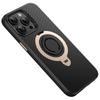 For iPhone 13 Pro Case Compatible with MagSafe Kickstand Carbon Fiber Texture PC+TPU Back Cover with Silicone Ring
