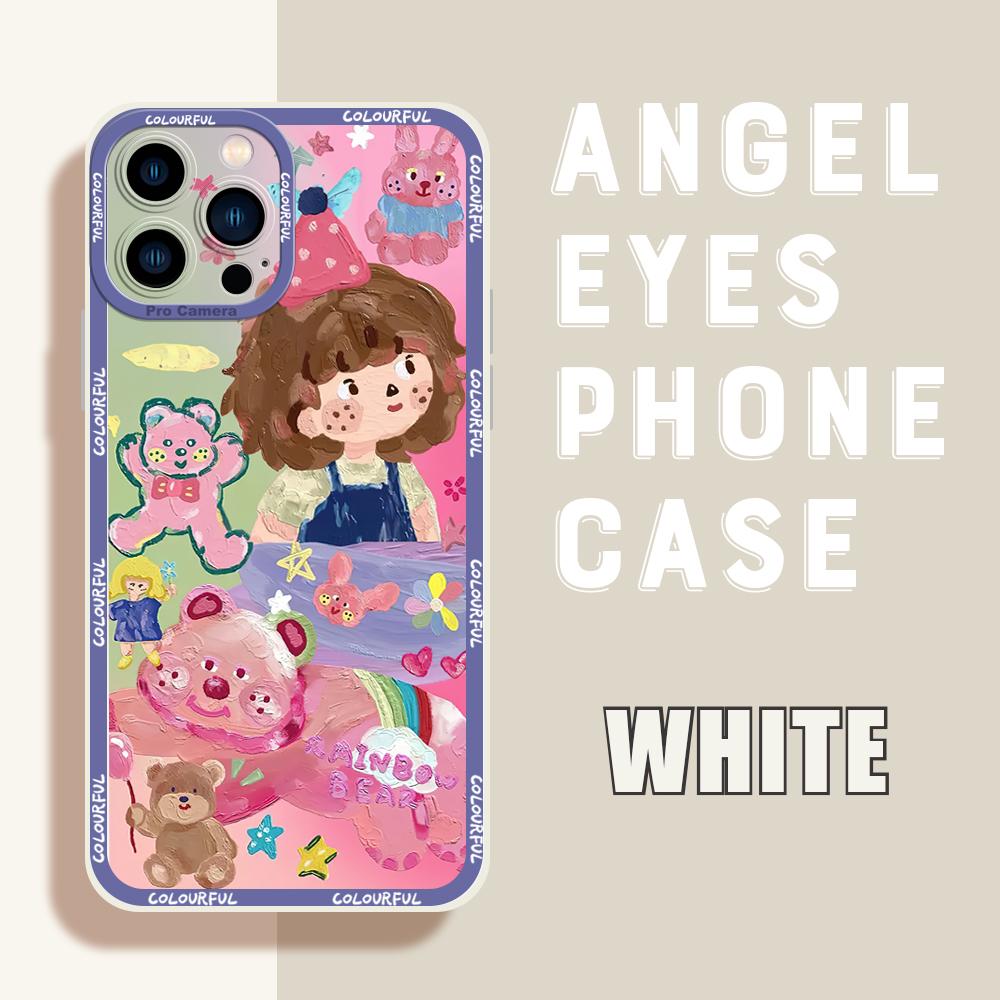 Для iPhone 16 15 14 Pro Max Redmi Note 13 12 Pro Samsung S25 S24 Ultra A13 A14 A15 A16 мультяшный милый узор для девушки мягкий защитный чехол для камеры с полным объективом