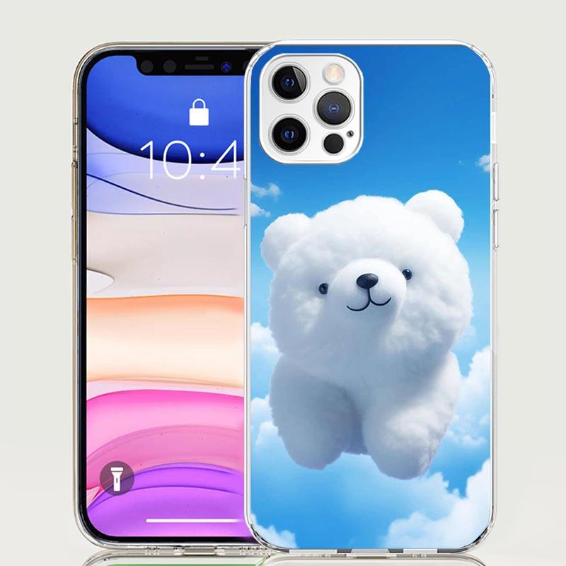 Sunny Clouds Teddy Bear Phone Case for Apple iPhone 17 Air 16 15 Plus 14 + 13 Mini 12 11 Pro Max 7 8 SE 16Max Soft Shell Cover C