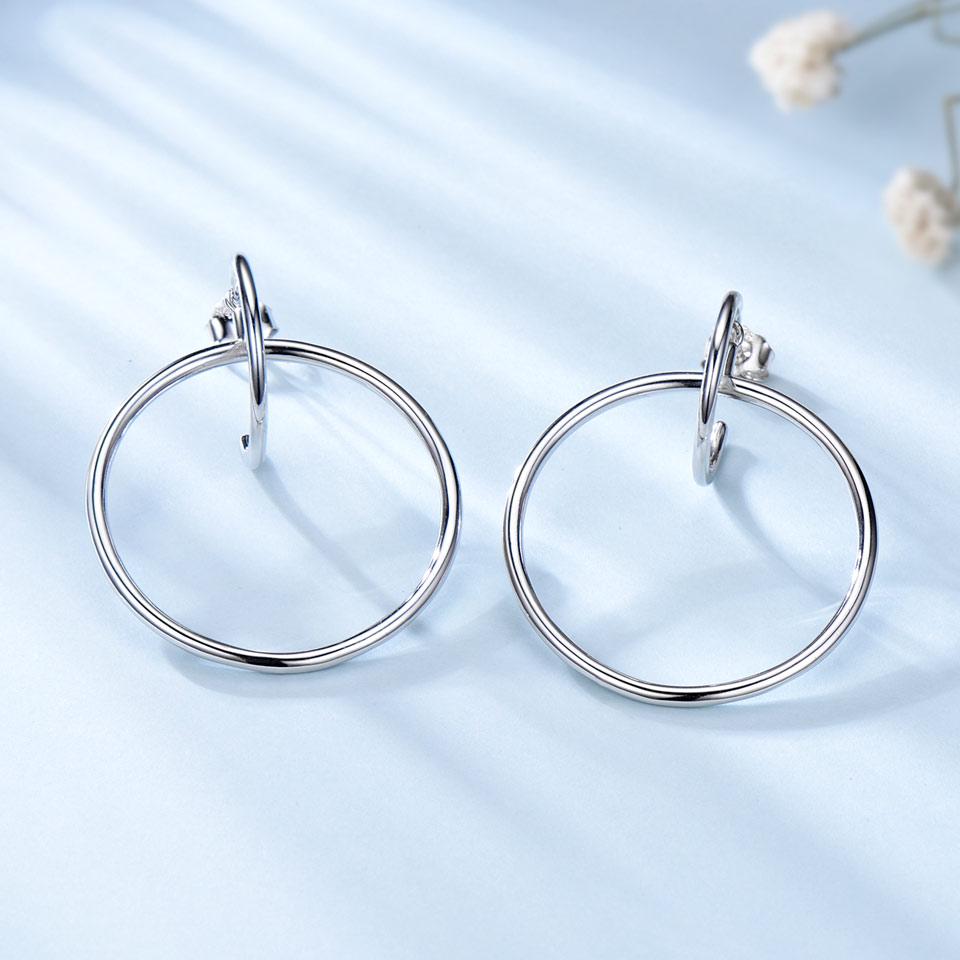 Umcho Серьги для женщин Серебряные серьги-кольца с кристаллами CZ красивые серьги для свадебных аксессуаров