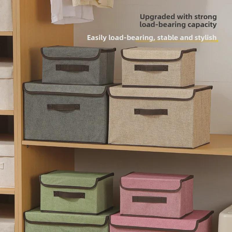 Foldable Dustproof Clothing Storage Box with Lid - Multifunctional Organizer for Clothes and Pants