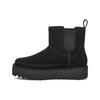 UGG Suede Round Toe Ankle Chelsea Boots Women Boots Black 1158051-BLK