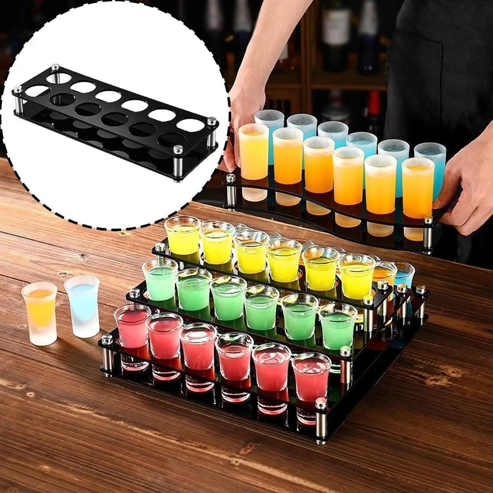 38mm Acrylic Cup Holder Round Hole Cup Serving Tray Shot Glasses Holder  Restaurant Service