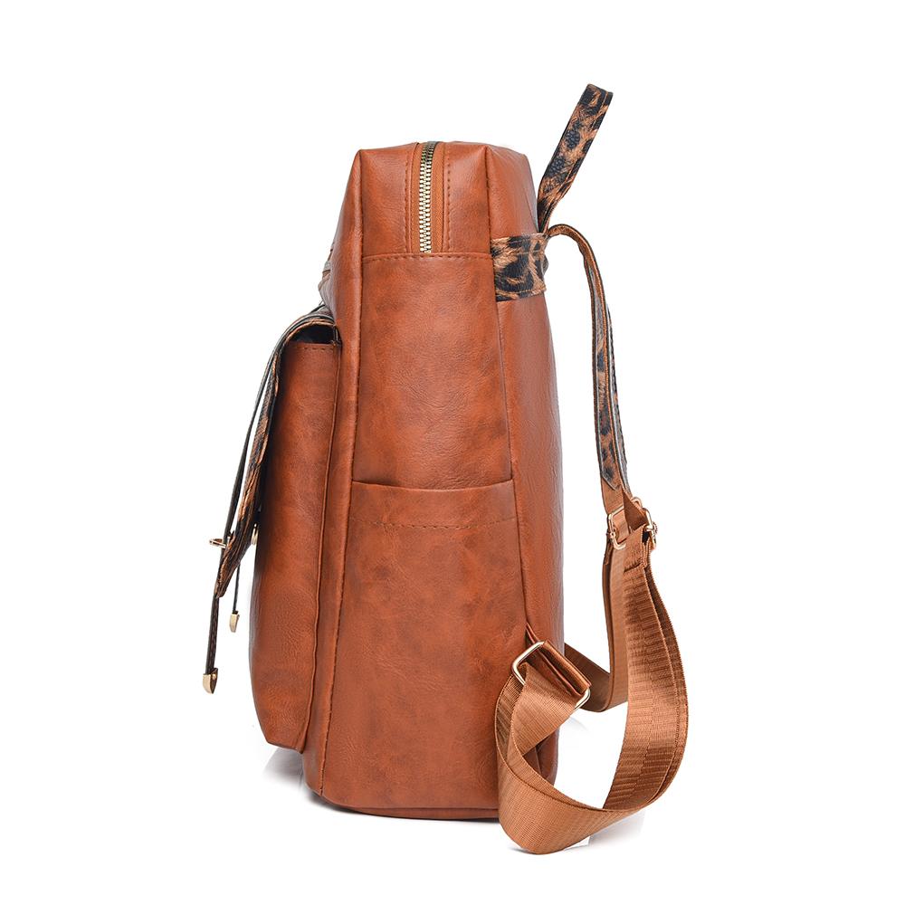 Винтажный рюкзак с леопардовым принтом, женская сумка через плечо, студенческий рюкзак