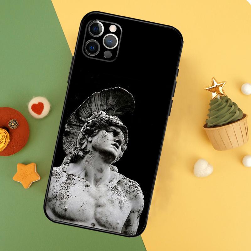 Чехол Funda со статуей греческого бога для iPhone 11 12 13 14 16 15 Pro Max Mini XS Max X XR SE2 7 8 14 16 15 Plus