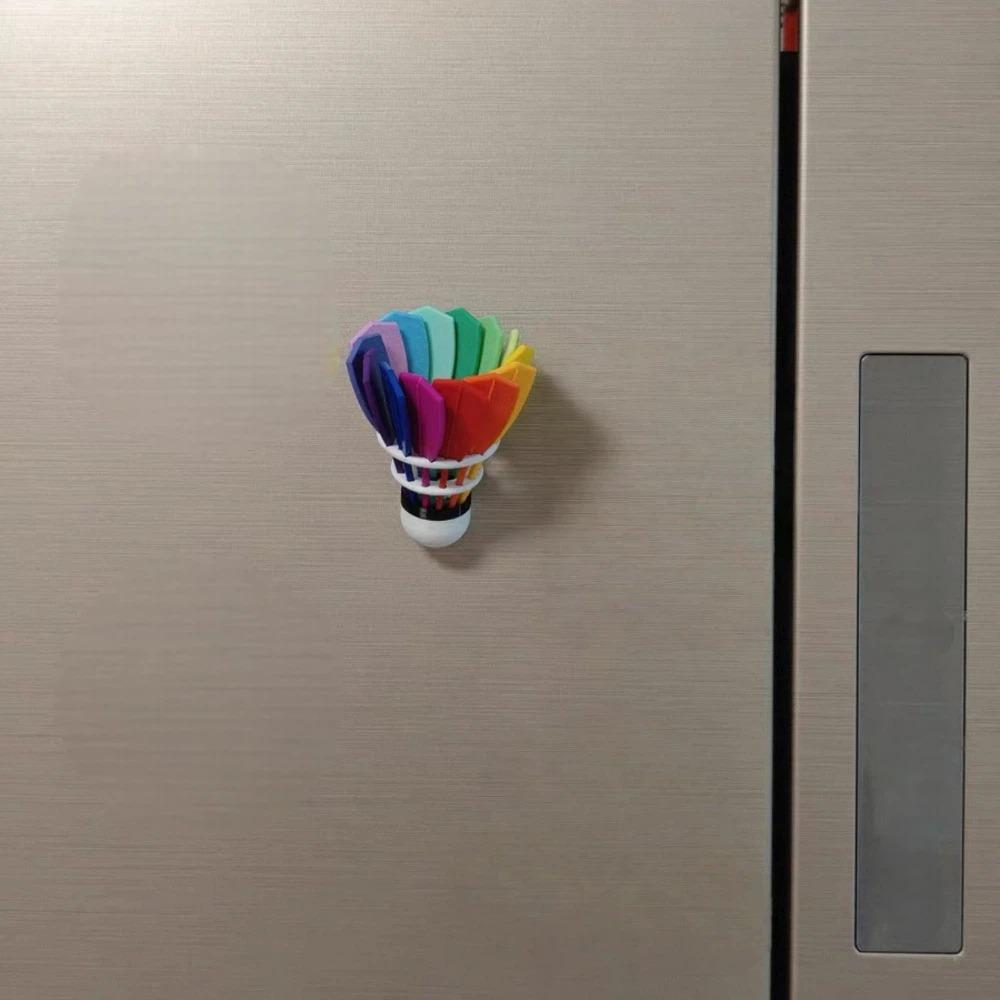 Rainbow Color Badminton Fridge Magnet Funny Simulation Badminton Decoration Creative Magnetic 3D Printing Badminton