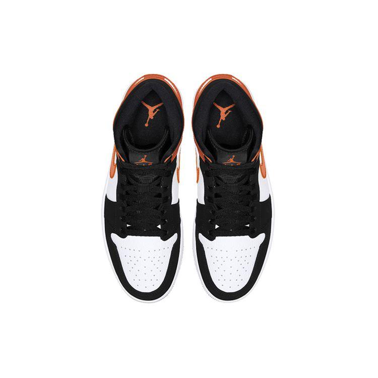 Air Jordan 1 Mid Shattered Backboard Unisex Sneakers Orange Black Starfish 554724-058