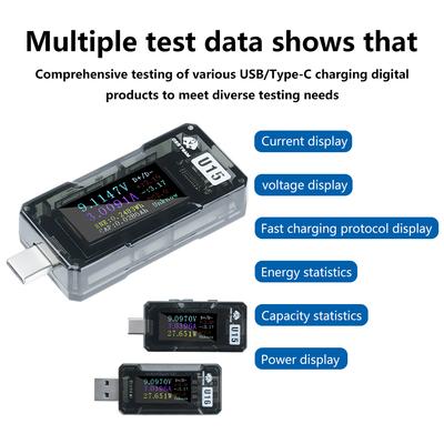 DC 4-25V 5A Тестер быстрой зарядки Type-C/USB-A PD/QC2.0/QC3.0 Высокая точность Напряжение Ток Инспекция протокола Обманка Измеритель мощности