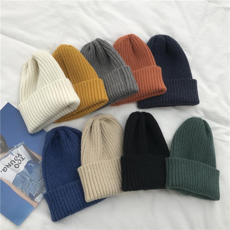 Winter Knitted Hat Women Beanie Autumn Warm Soft Trendy Kpop Style Beanies Skullies Hats Girls Bonnet Ladies Cap