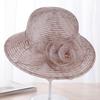 Pearls Sunshading Hat Female Summer Lace Flowers Sun Hat Antiuv Beach Hat Folding Wide Church Hat