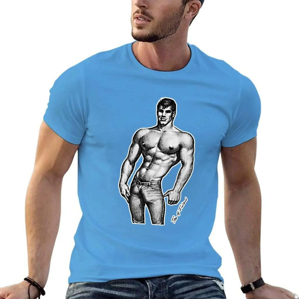 Cheavyweight streetwear anime clothes Arrival Round Vintage Tom of Finland Sketch (White) tops hippie clothes t shirts